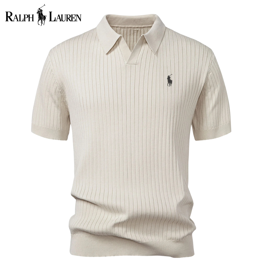 RL™ Polo en maille à rayures col en V