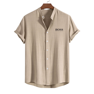 BOSS™ Chemise à col en mélange lin-rayonne