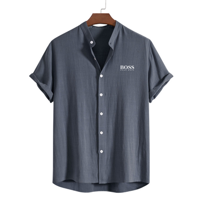 BOSS™ Chemise à col en mélange lin-rayonne
