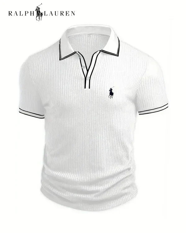 RL™ Polo à col contrasté et tissu texturé