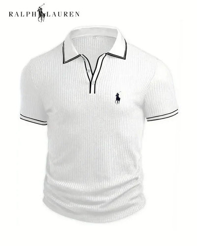 RL™ Polo à col contrasté et tissu texturé
