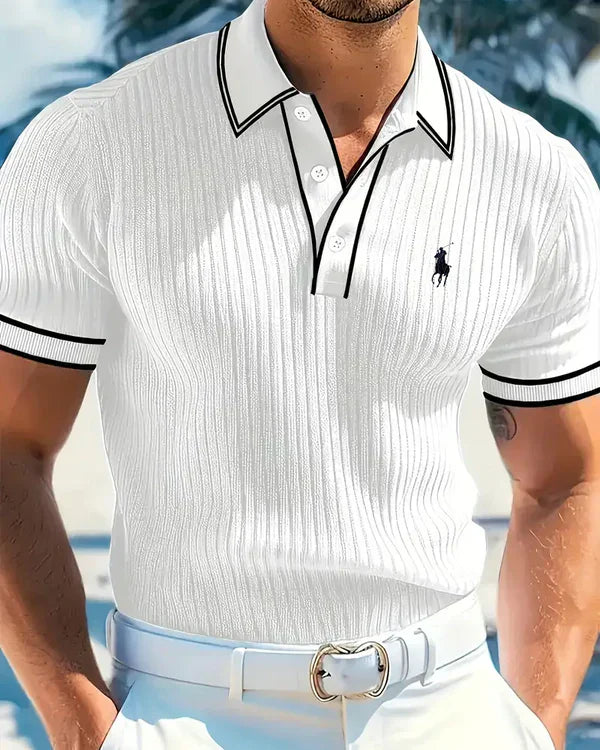 RL™ Polo à col contrasté et tissu texturé