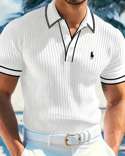 RL™ Polo à col contrasté et tissu texturé