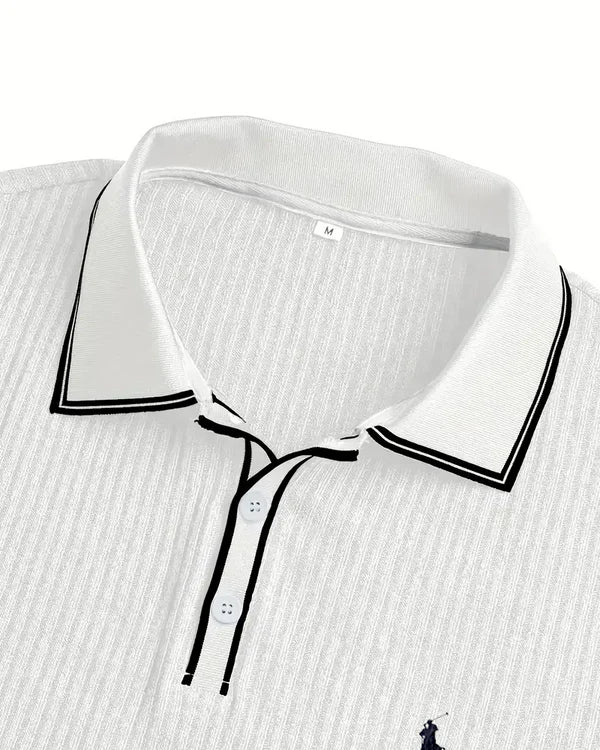 RL™ Polo à col contrasté et tissu texturé